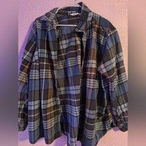 Sonoma Blue and Green Plaid Button Down Shirt
